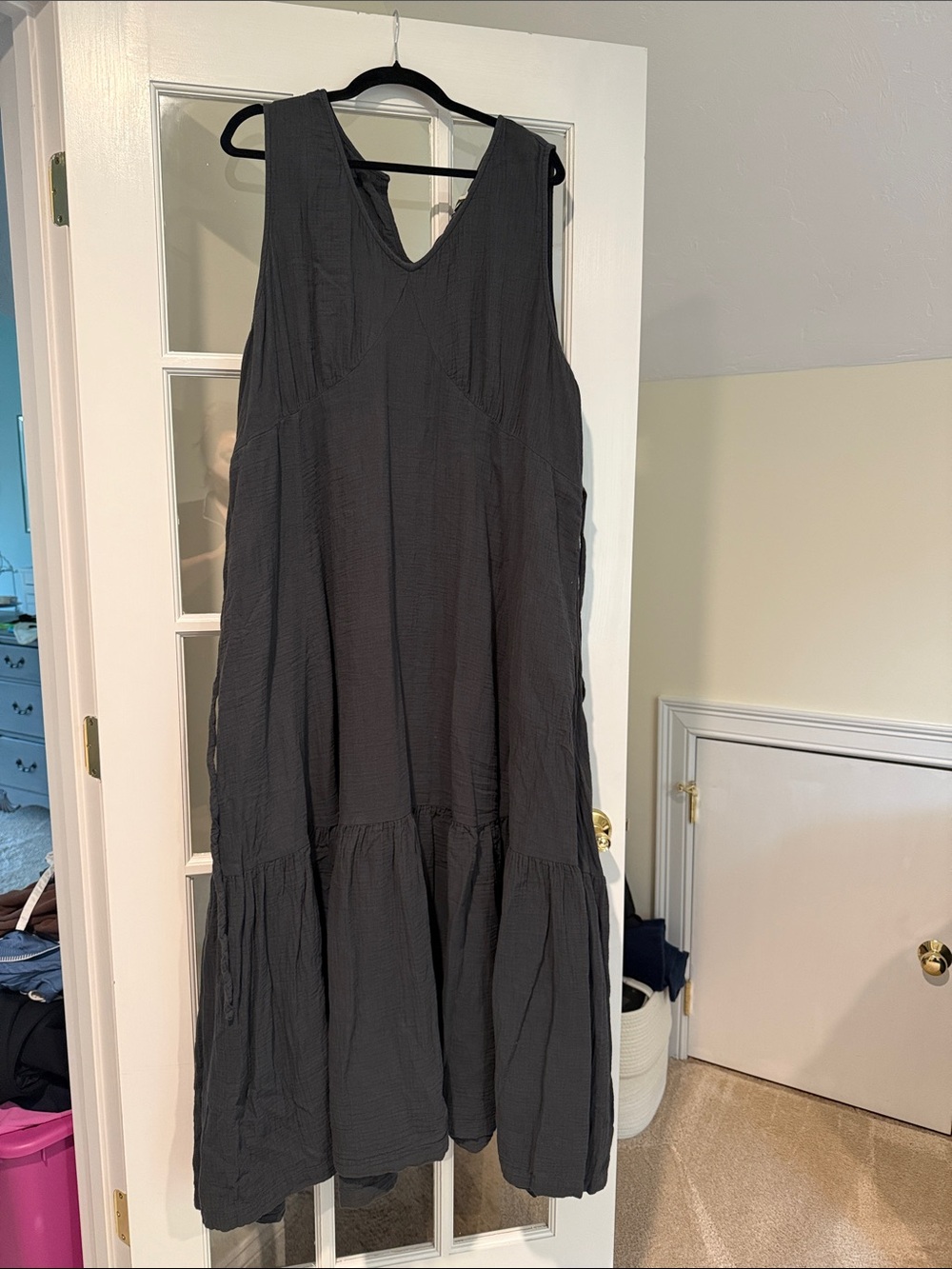 Pact Sleeveless Tiered Maxi Dress - Charcoal